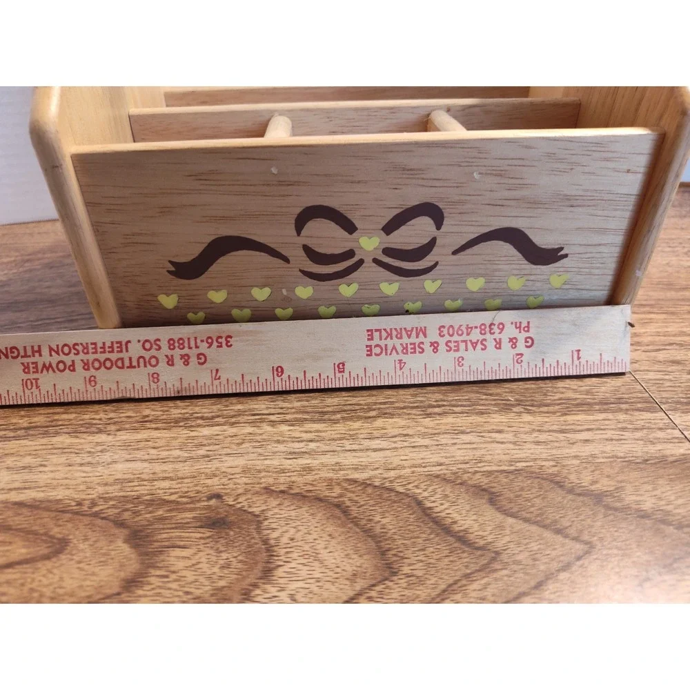 Wooden Cottage Core Craft, Remote Caddy. Or Napkin &  Silverware Painted